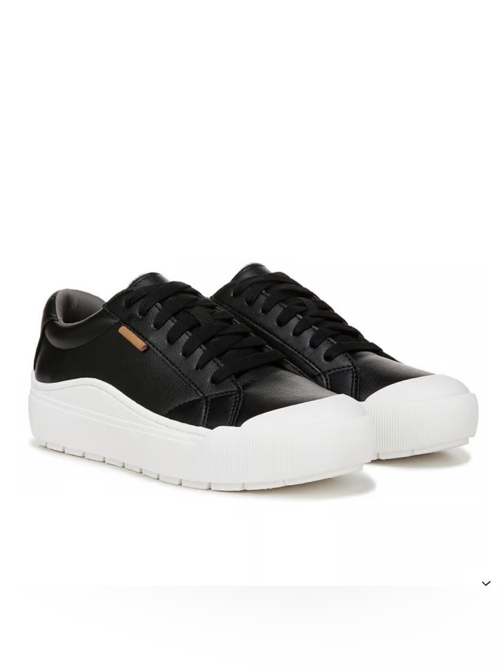 Women's Dr Scholl’s Black Low-Top Sneakers with White Platform Sole Size 8.5
